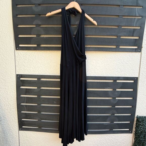 Rachel Pally Halter V-Neck Flowy Midi Dress in Black | Small - Picture 6 of 8